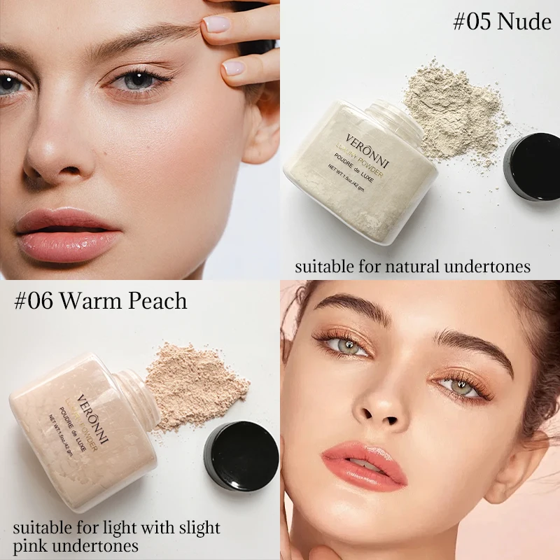 بودرة فاخرة مكونة من 6 ألوان، كريم أساس للوجه للنساء، زجاجة مسحوق الموز، بودرة سائبة أصلية للتحكم في الزيت، أدوات فنية للمكياج التجميلية #6