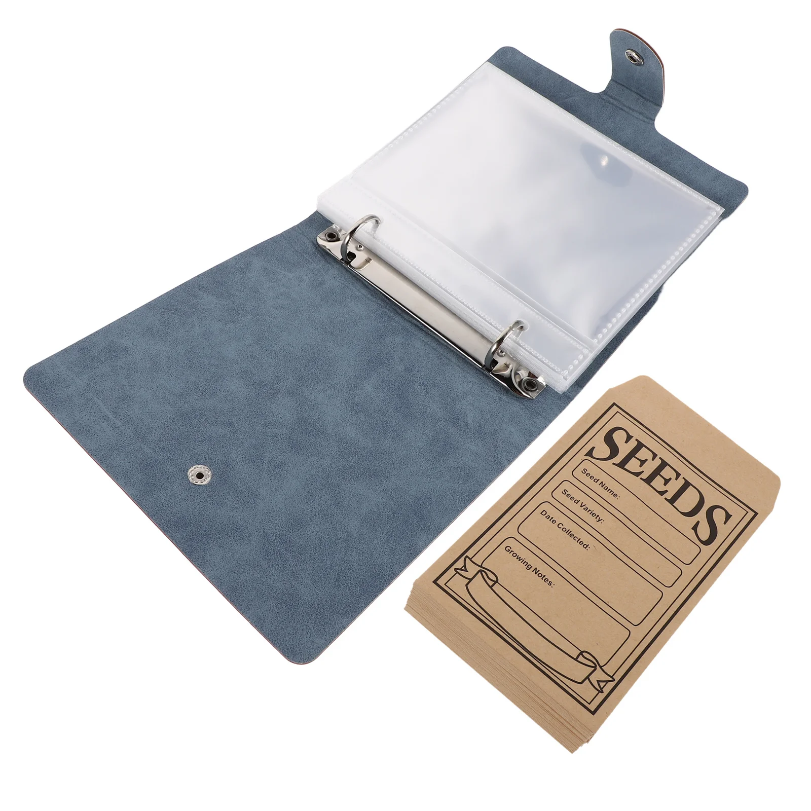 

1Set Seed Packet Organizer Binder Large Capacity Fake Design 25 Insert Pockets 50 Resealable Envelopes for Flower