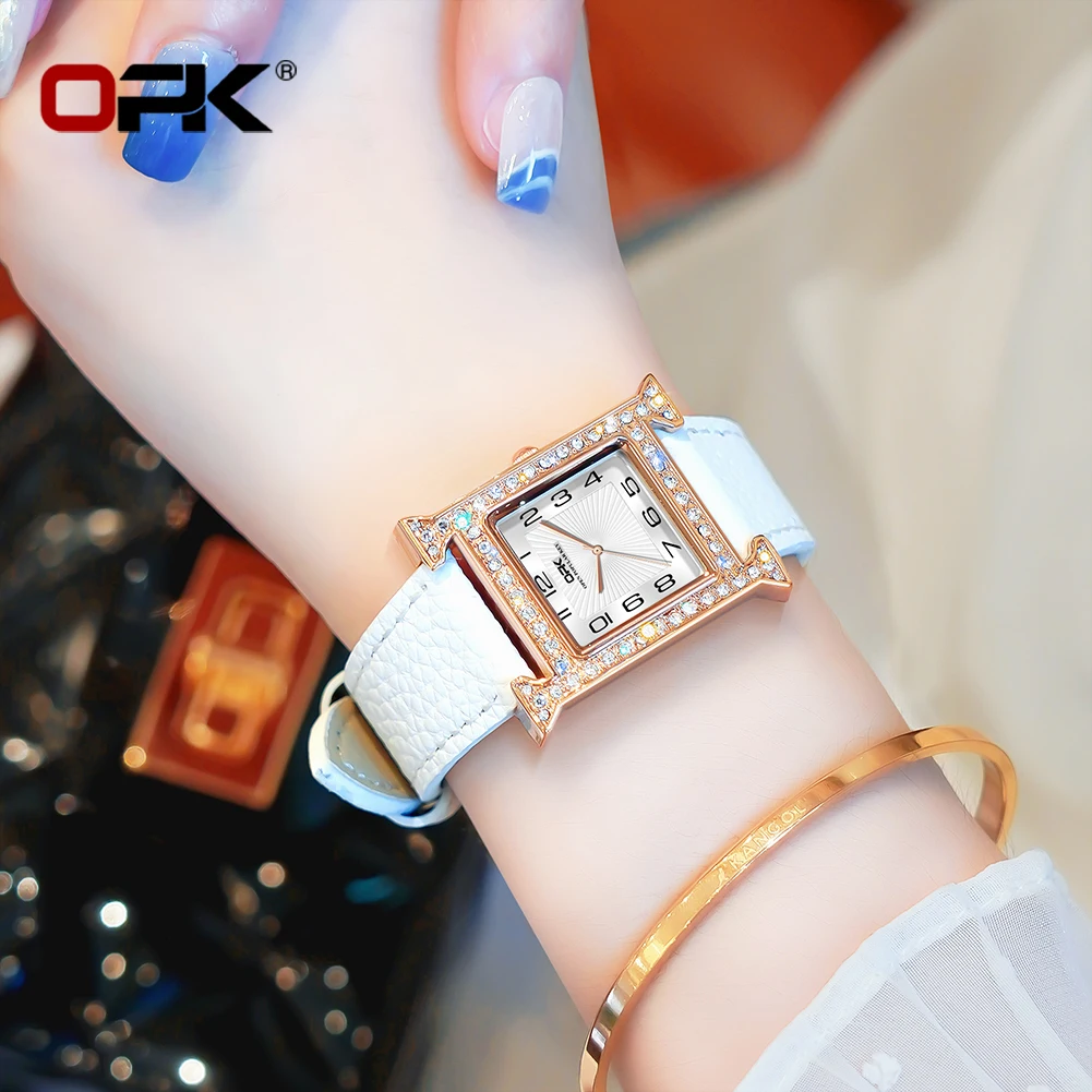 OPK brand diamond-encrusted case digital scale ladies quartz watch 8620