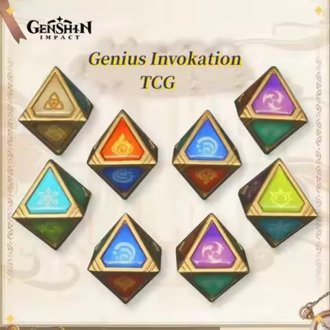 Funny&rsquo;s Board Game Entity Prop Cosplay Genshin Impact Eye of God Genius Invokation TCG Eight Sided Element Dice Festival Gift