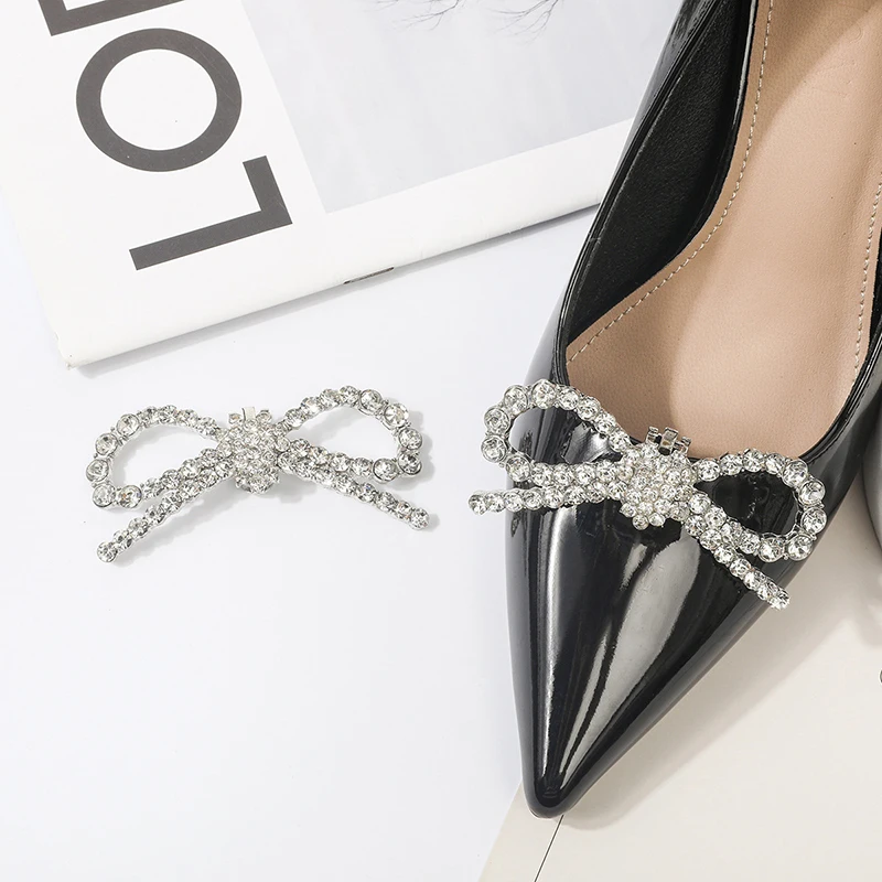 

1Pcs DIY Detachable Wedding Shoes High Heel Shoe Accessories Women Shoe Floral Buckle Shoe Clip Alloy Rhinestone Versatile Upper