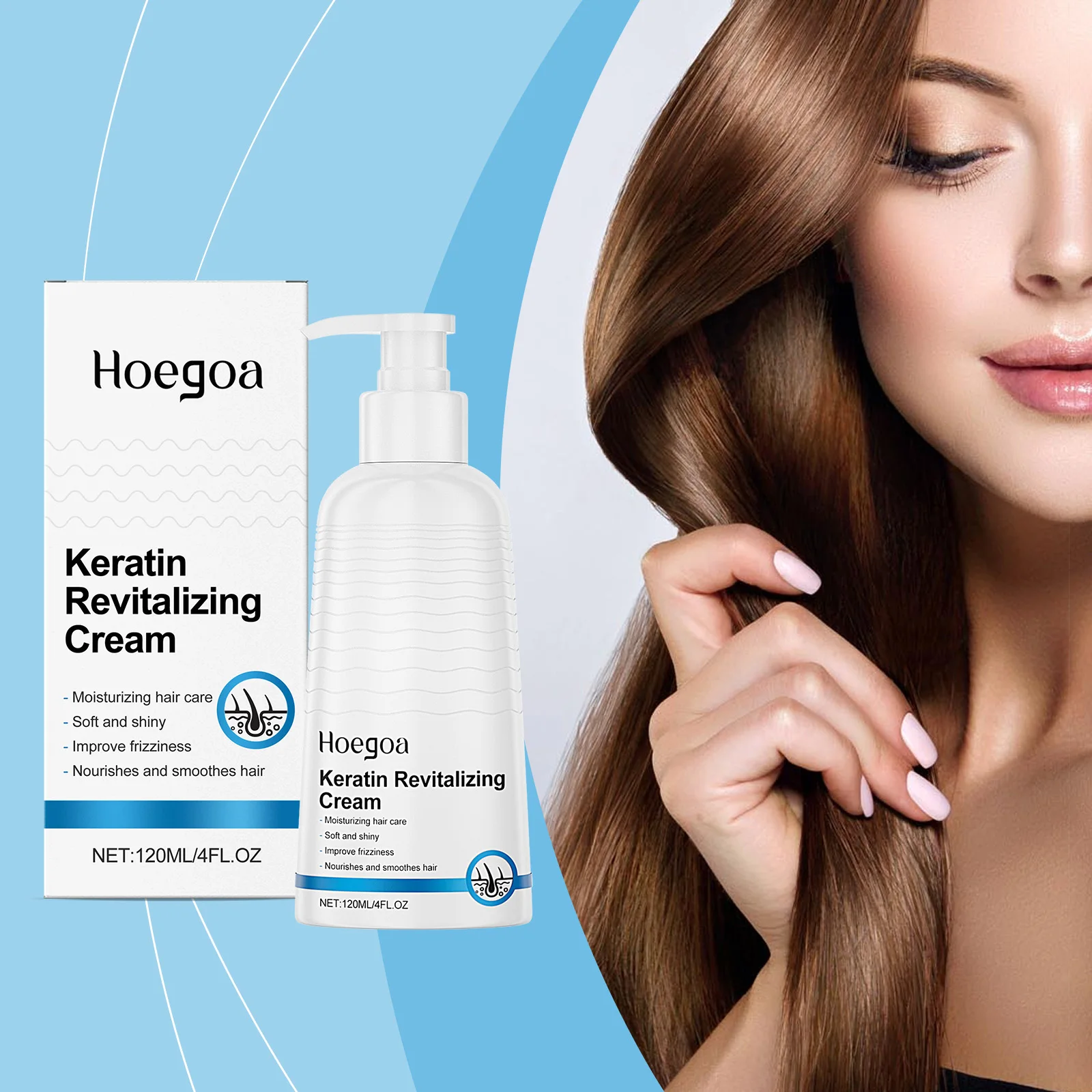 

Keratin Revitalizing Cream Repairs Hair,nourishes Moisturizes,densities,reduces Breakage Split Ends,smooths Frizz,lifts Hair