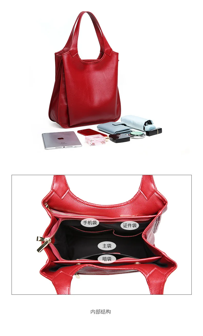 New European and American fashion handbag leather Women's bag summer leather handbag shoulder bag Messenger bag