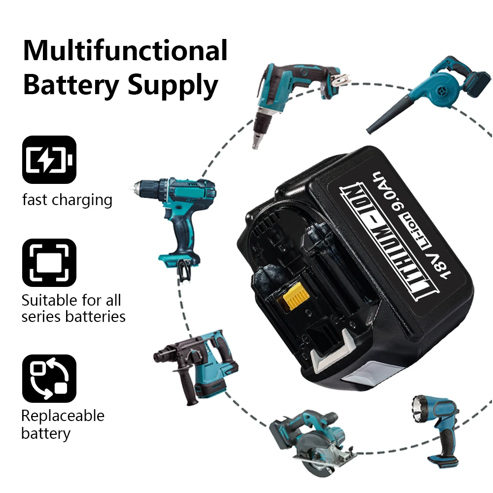 

For Makita 18V Tools batteries 18650 6Ah-9Ah power lithium Battery For Makita Tools BL1830 BL1830B BL1840 BL1840B BL1850 BL1850B