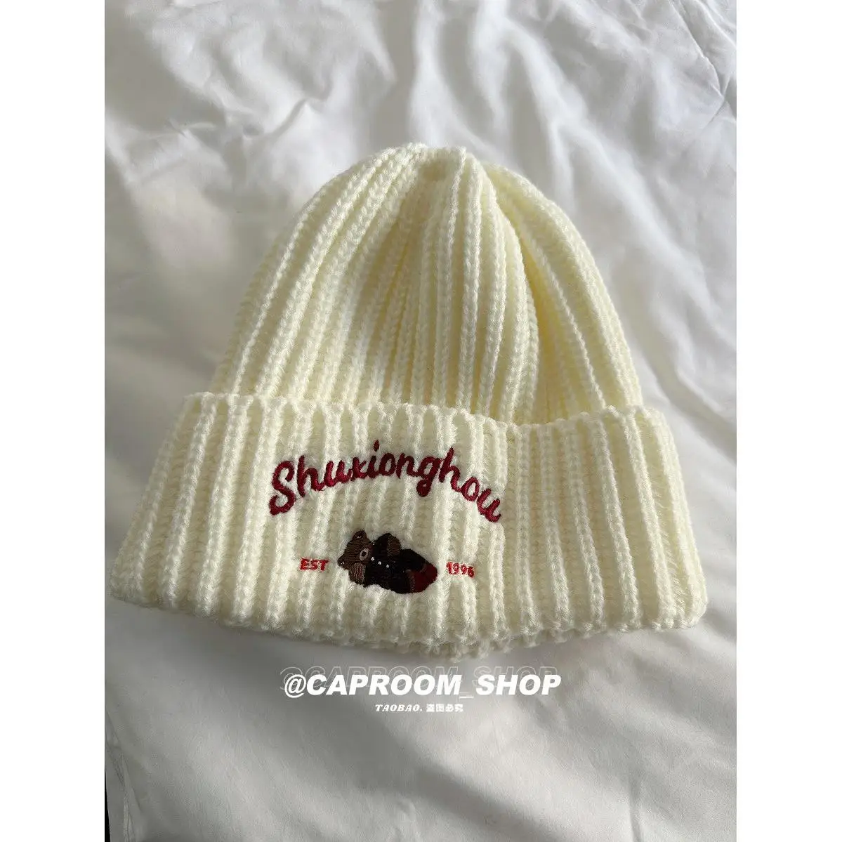 

Women Bucket Hat Knitted Dump Bucket Hat Beanie Hat Hood Earmuffs Beanie Stocking Cap Toque Winter Cold Weather Warm Windproof