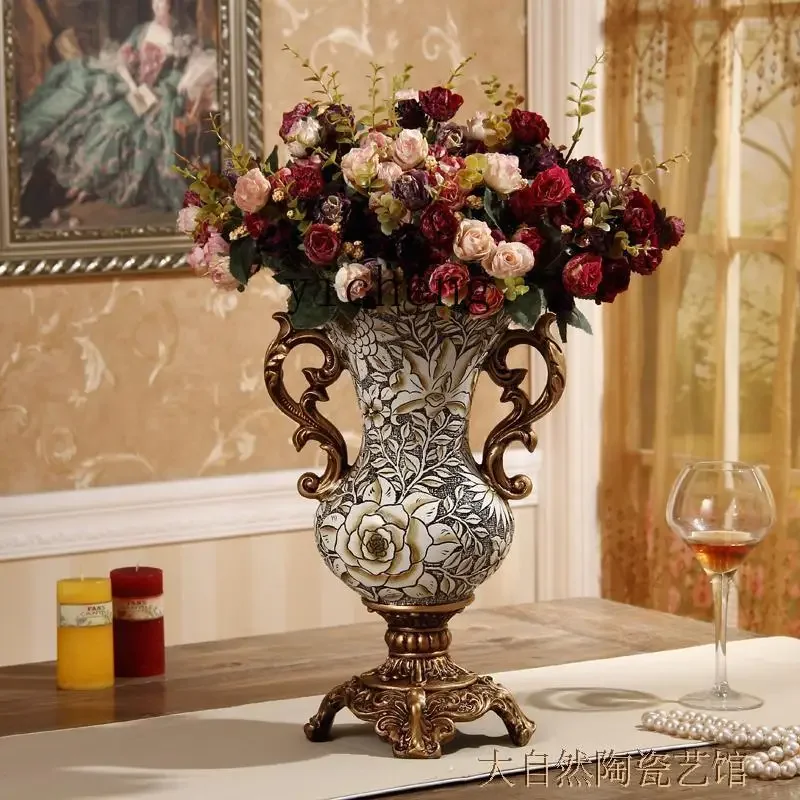 

HYS high-end home jewelry vase ornament, retro luxury resin decoration ornament