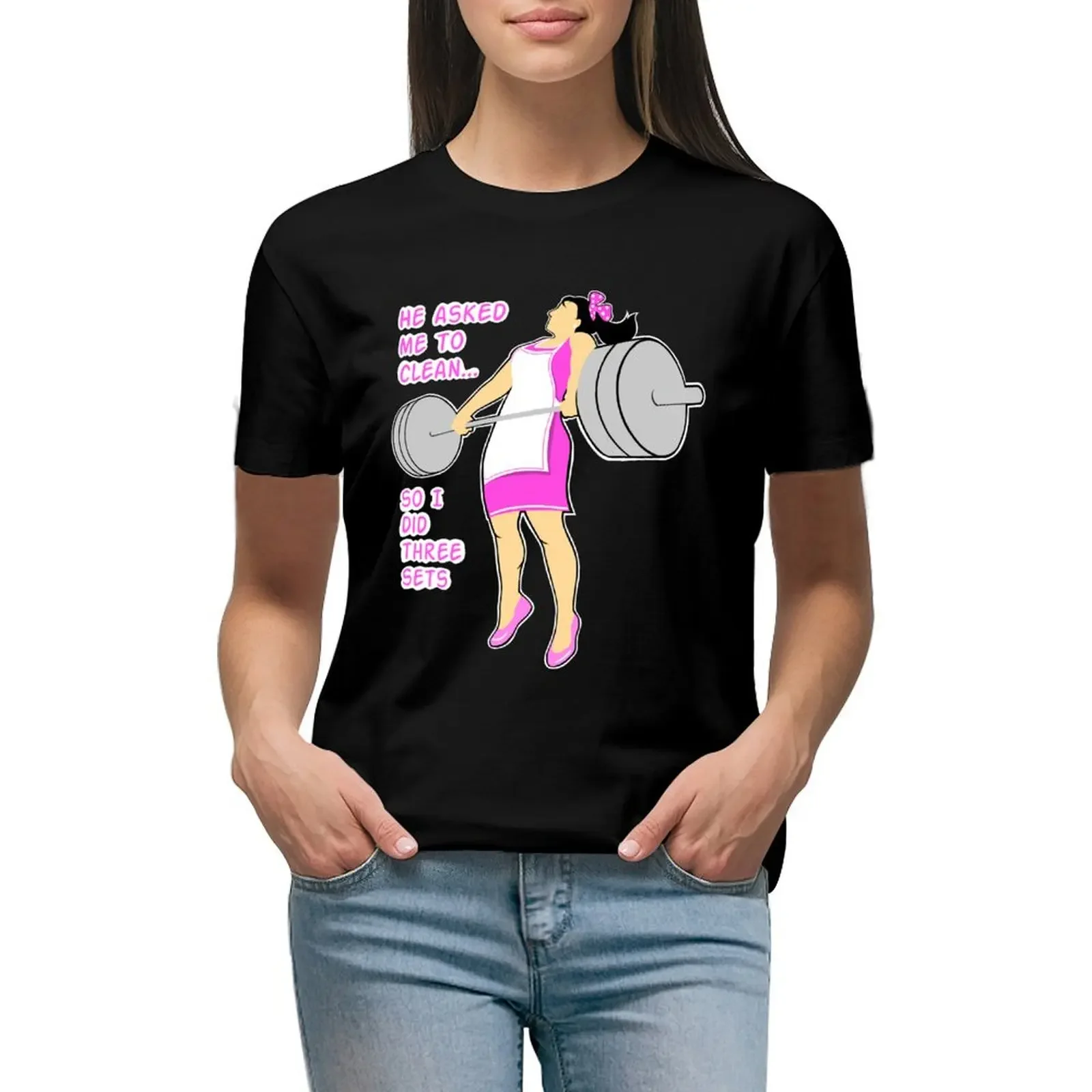 Fitness, Fitness girl, gym girl, girls who lift, barbell girl T-Shirt tops sublime new edition t-shirts for Women graphic tees