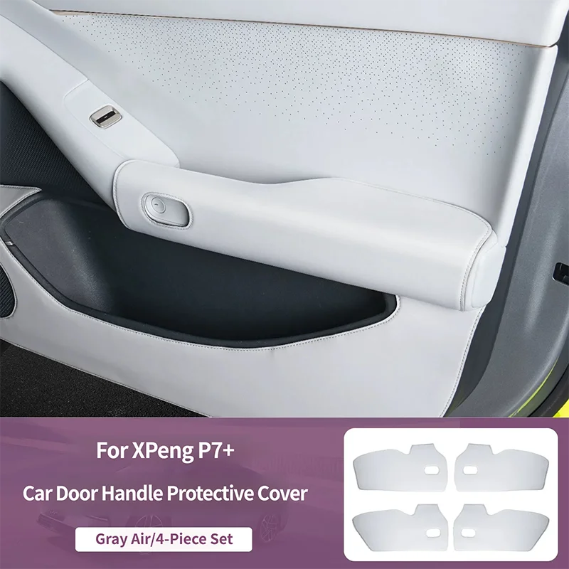 Car Accessories For XPENG P7+ 2026 2027 Door Inner Handle Protective Cover Automotive Modification Supplies Leather Scratch Pad