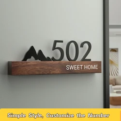 Acrylic Door Plate Shop Sign Customized House Number Family Name Address Letter for Office Home Hotel Apartment with Sticker