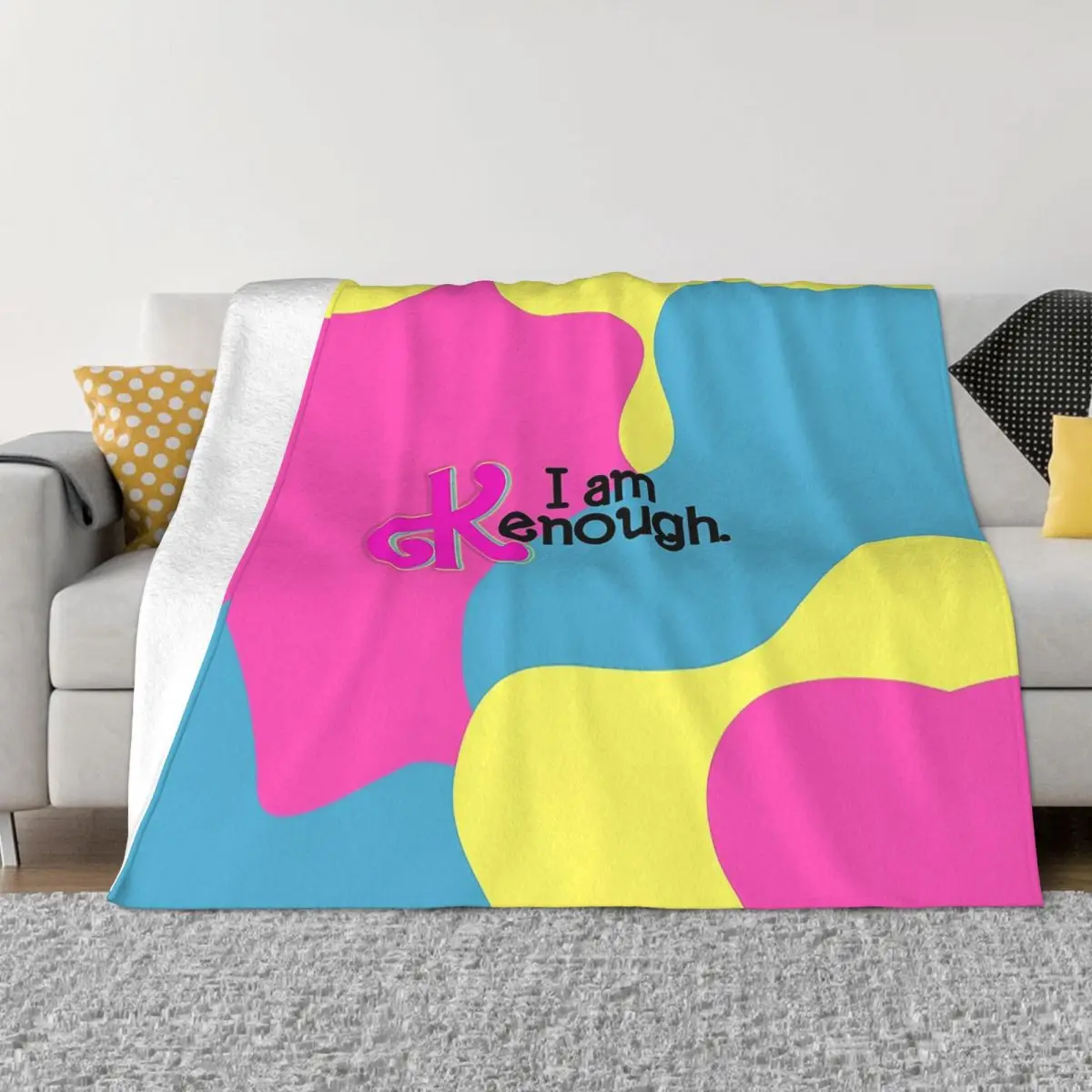 

Colorful I Am Kenough Blanket Cover Flannel Throw Blankets Summer Air Conditioning Printed Soft Warm Bedspreads