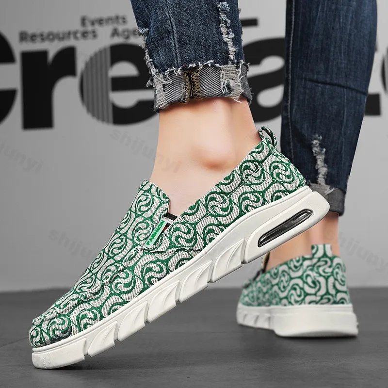 Men's Fashion Trend Casual Shallow Mouth Single Shoes 2025 Autumn New Style Mesh Breathable Comfortable Slip on Chunky sneakers