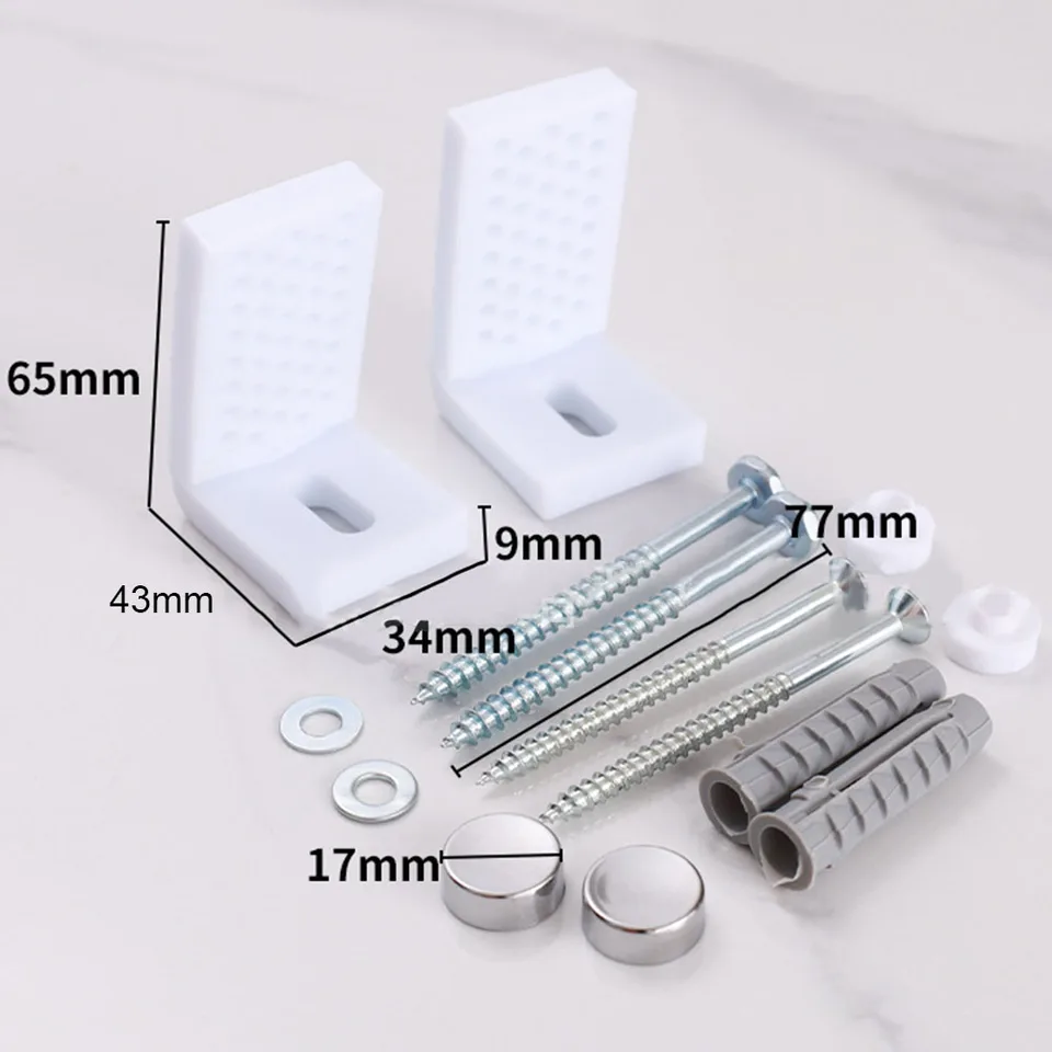 FABULETTA Angled Toilet Floor Anchor Bolt Set – Stainless Steel Screws, White Covers, For Toilets, Bidets & Half Pedestal Basins
