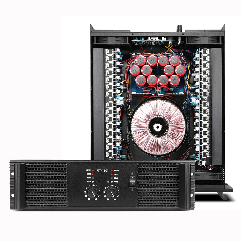 Hot Sale MT1601 3U 2*1300W 2 Channel Professional Power Amplifier Class H Stereo Sound Audio System High Power Amplifier