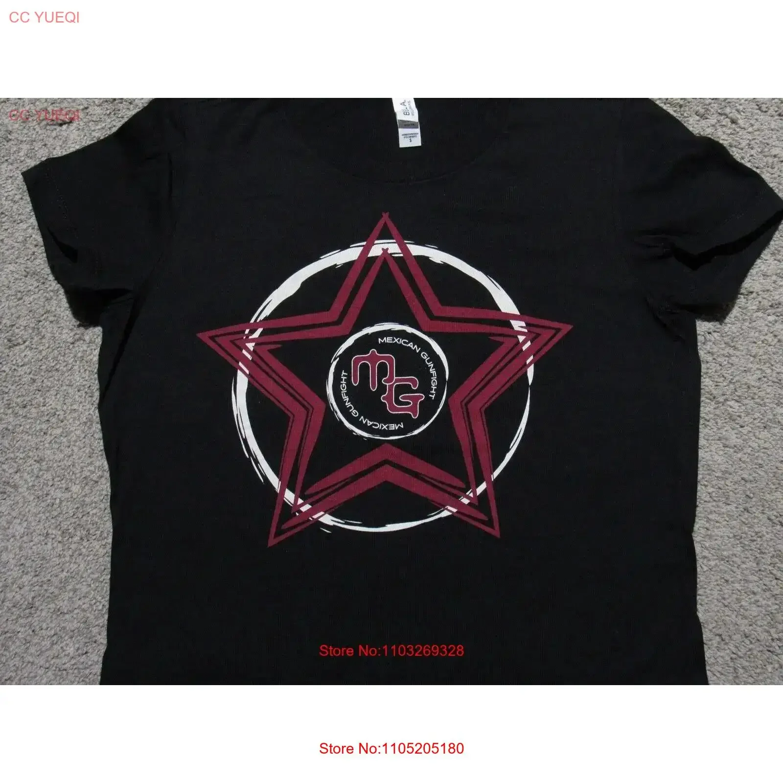 MEXICAN GUNFIGHT Star Bullet Logo T SHIRT Womens S Portland OR Rock Band Tour CD vintage Washed homme streetwear Soft Stylish