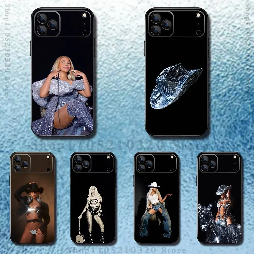 

Cowboy B-Beyonce Phone Case For iPhone 17,16,15,14,13,12,11 ,Pro Max,XS,X,XR,SE,Mini,8,7,Soft Silicone Black Cover