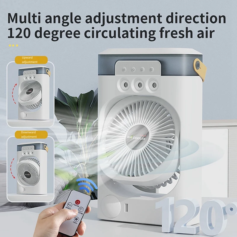 مروحة مكيف هواء منزلية صغيرة ، مرطب سطح المكتب المحمول ، مبرد مع أضواء ليلية ملونة للمكتب