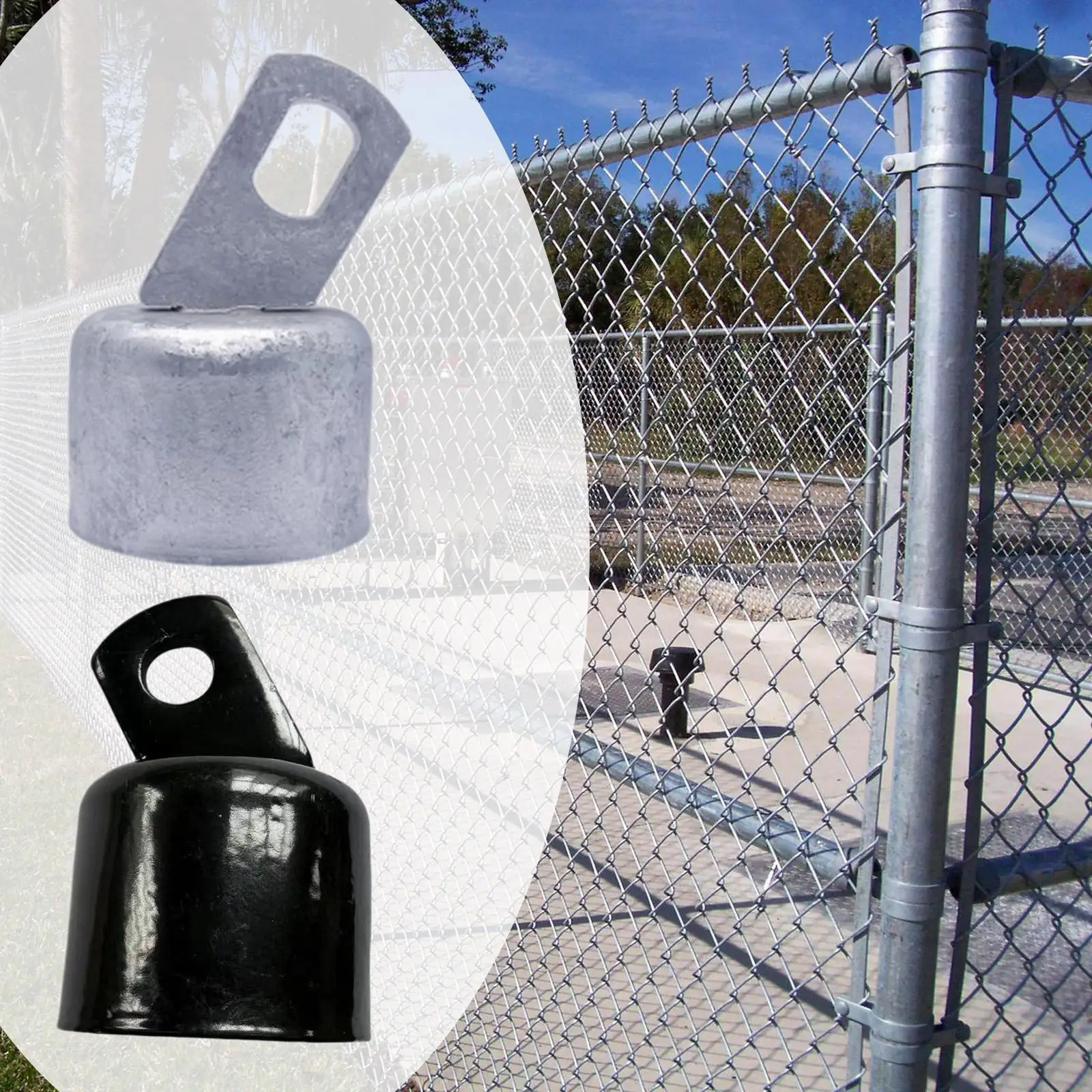 Chain Link Fence Rail End Cap Fixings Multiuse Rustproof Sturdy Top Rail End for Home Sports Fields