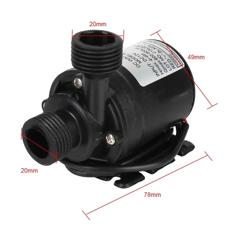 DC 12V Submersible Water Pump For Cooling System Fountains Heater Home 800L/H 5M Ultra-quiet Brushless Motor