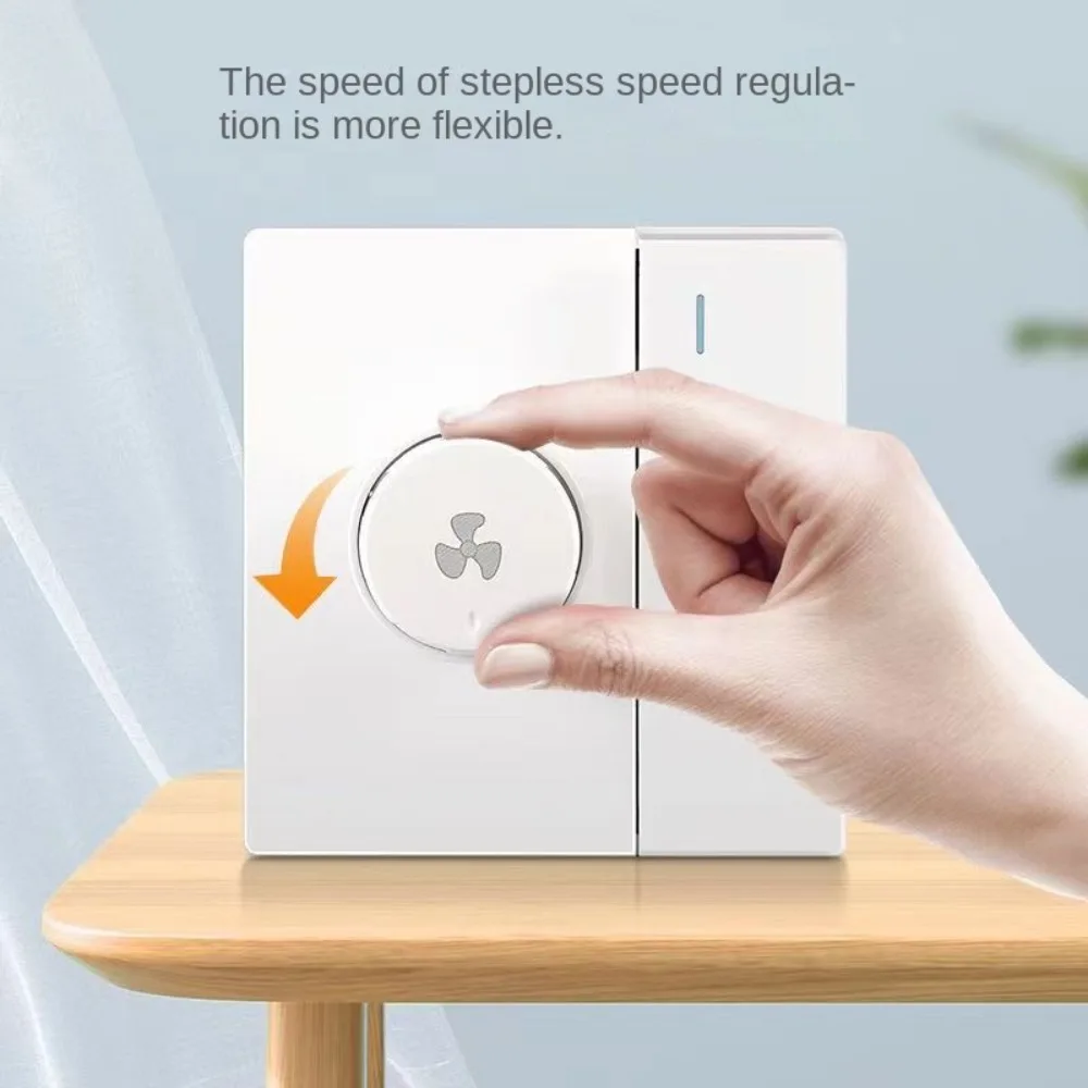 Concealed Installation Fan Switch 110-240V 60mm Hole Spacing Fan Speed Control Switch High-power New National Standard