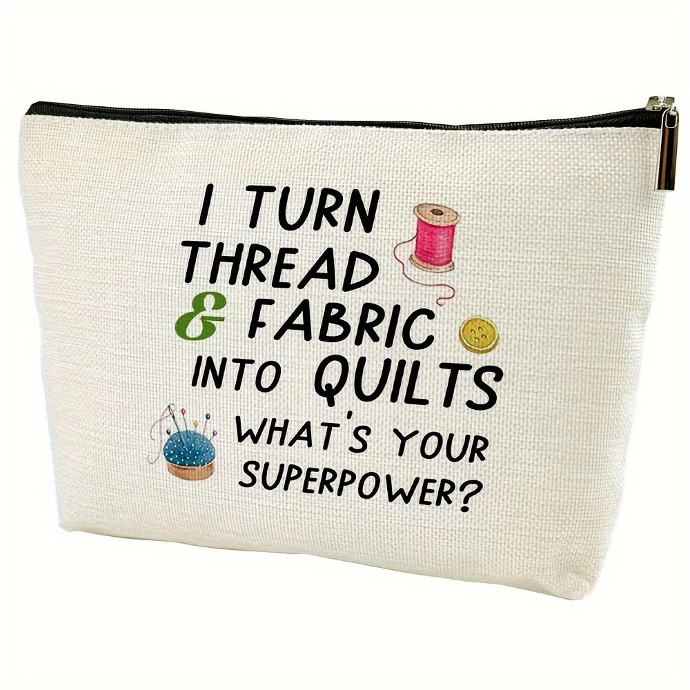 1pc  Just A Girl Who Loves  & Sketching Canvas Cosmetic Bag