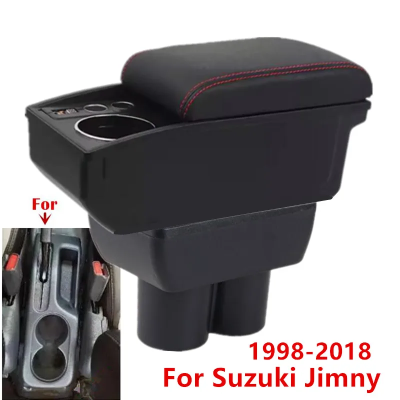 For Suzuki Jimny Armrest Box Suzuki Jimny JB23 JB43 Car Armrest Double-Layer Storage Box 1999-2017 Retrofit Car Accessories
