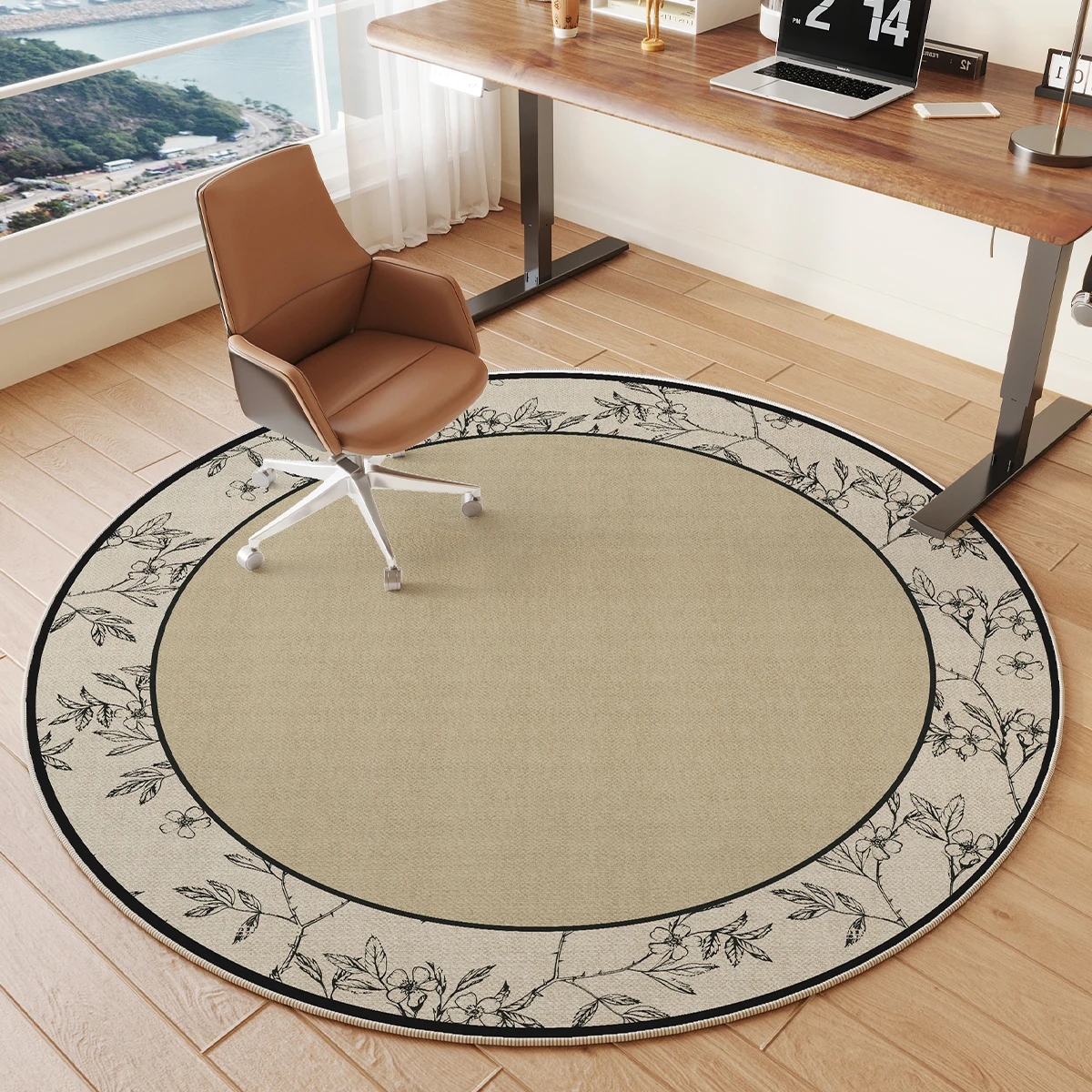 

VIKAMA Modern Minimalist Round Carpet - Easy To Clean, Ideal For Study Floor Mat, Living Room Carpet, Home Decoration