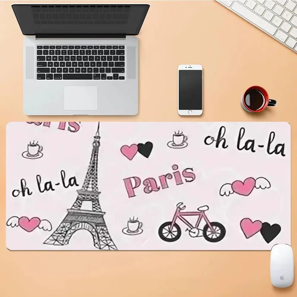 

Eiffel Tower Mouse Pad Desk Mouse Pad Cute HD Desk Pad Extended Gaming Keyboard Mats Large XXL Gamer Mousepad 90x40