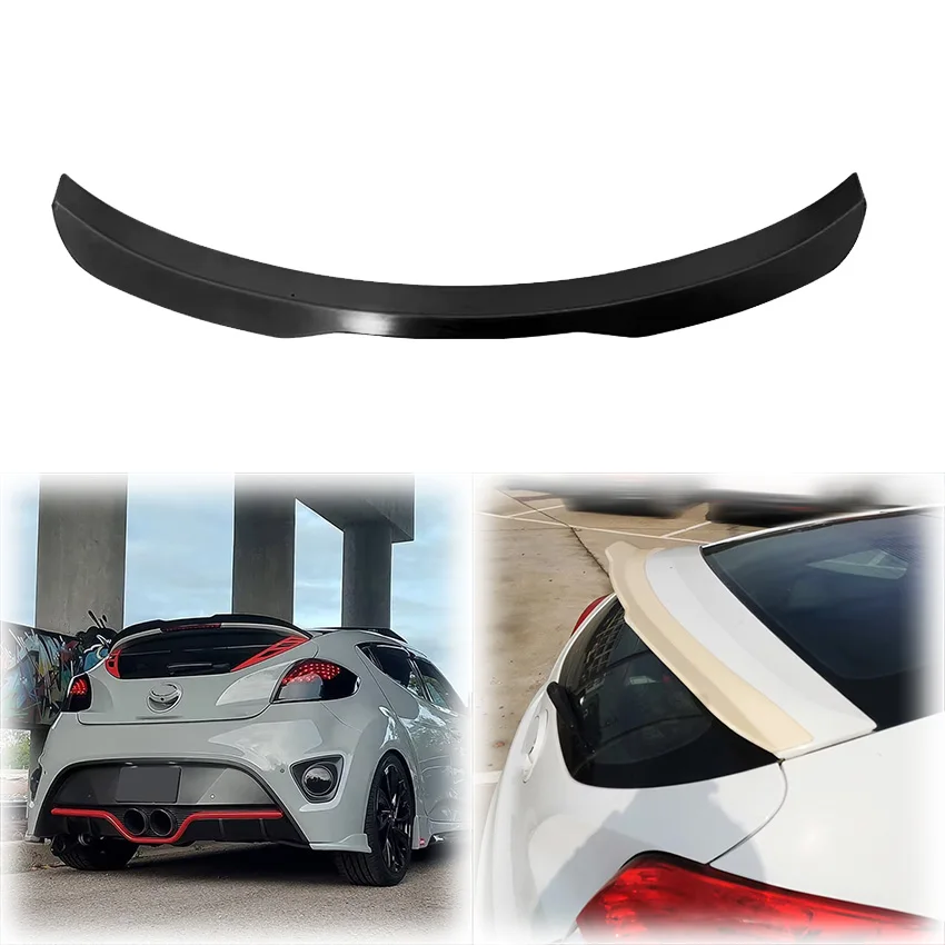 

2012 2013 2014 2015 2016 2017 2018 For Hyundai Veloster Turbo Only Roof Spoiler Wing Lip By ABS Glossy Black Carbon Fiber Look