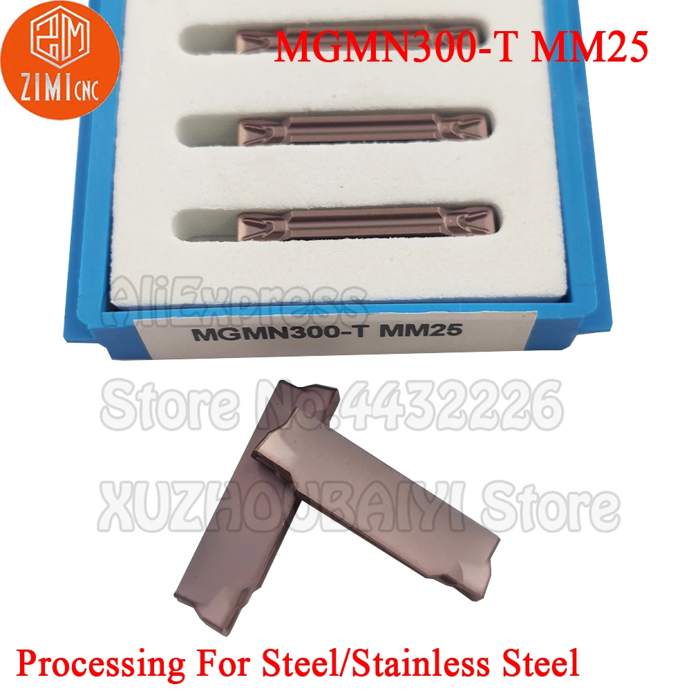 10P MGMN300-T MM25 MGMN300 T MGMN 300 Carbide Grooving Inserts Turning Tools CNC Cutter Lathe Slooting Blade for stainless steel