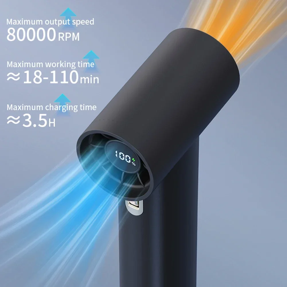 Blower 100-Speed Handheld Turbo Jet Fan Mini Portable Ice Cold Fan Generation Brushless Motor Wind High Speed Duct Fans