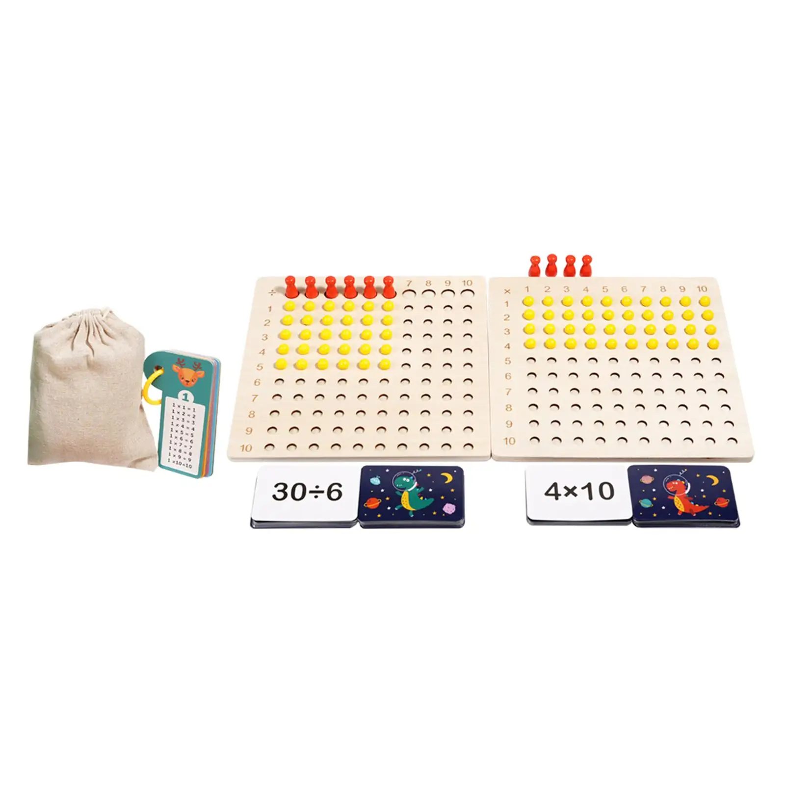 Tablero de multiplicación y división Montessori, tableros matemáticos para niños, niñas y niños