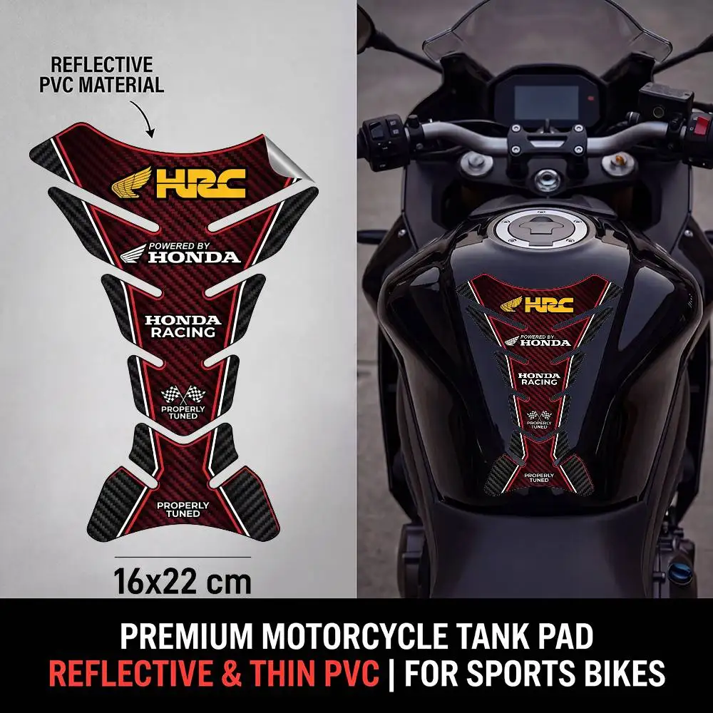 

FOR HONDA Motorcycle PVC Tank Pad Tank Cap Protector Racing Sticker Universal