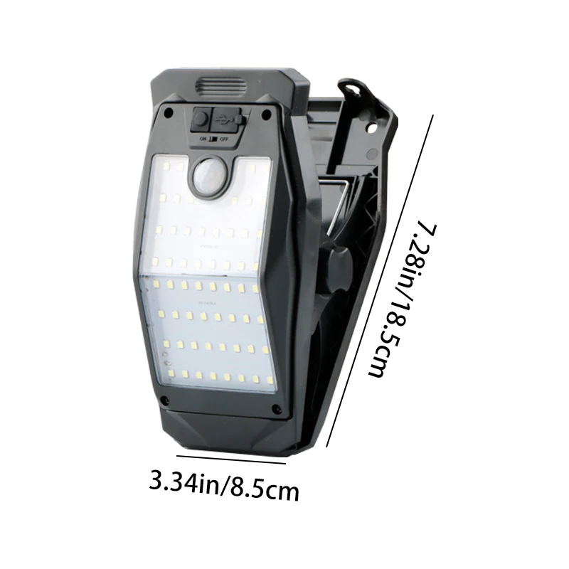 1pc Outdoor Solar Clip Light LED Sensor Garden Light Garage Light for Travelling, Camping, Hiking