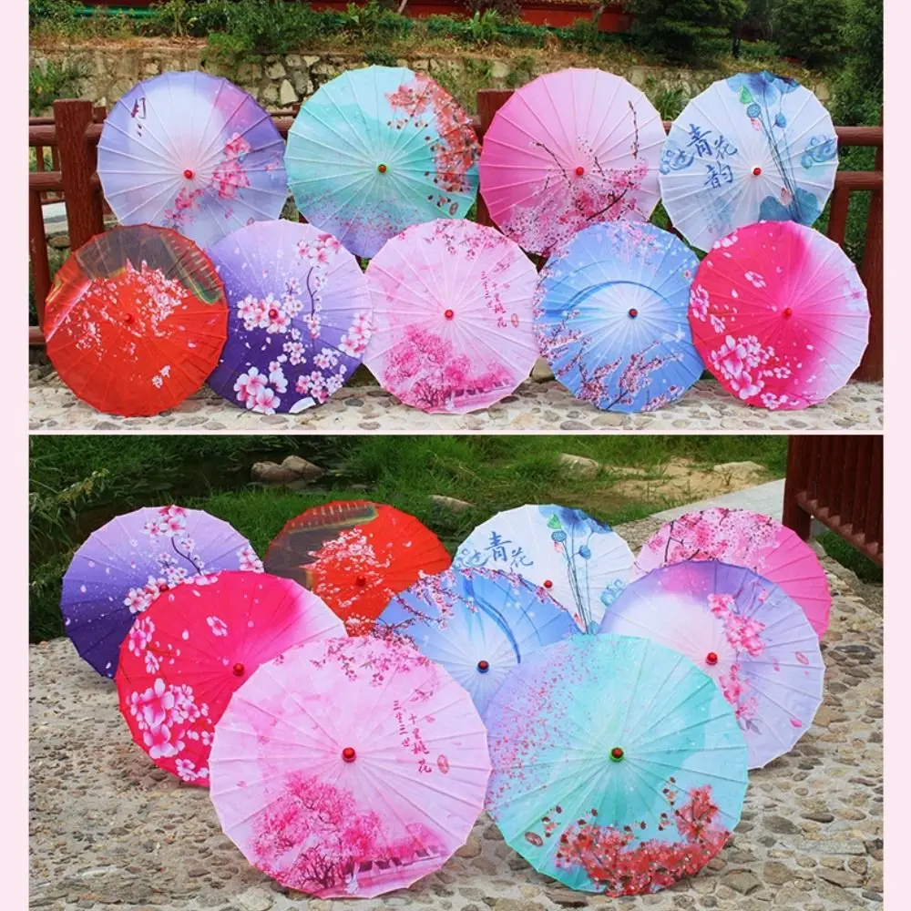 56cm Umbrella Fan Silk Cloth 10 Colors Prop Dance Umbrella Chinese Antique Style Cosplay Hanfu Oil Paper Umbrella