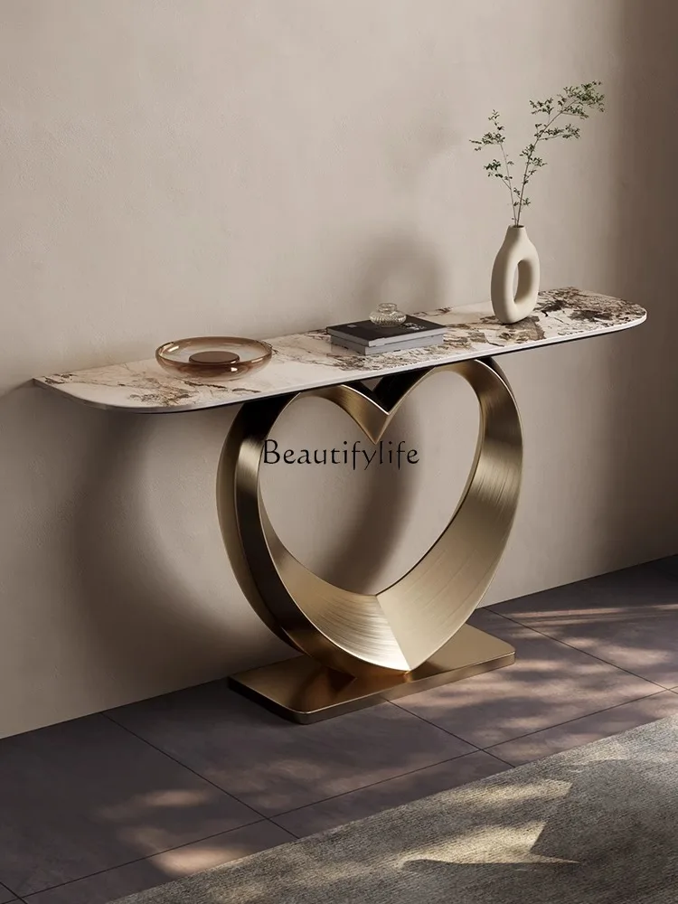 

Italian light luxury entrance table against the wall ultra-narrow shelf strip case scene end table