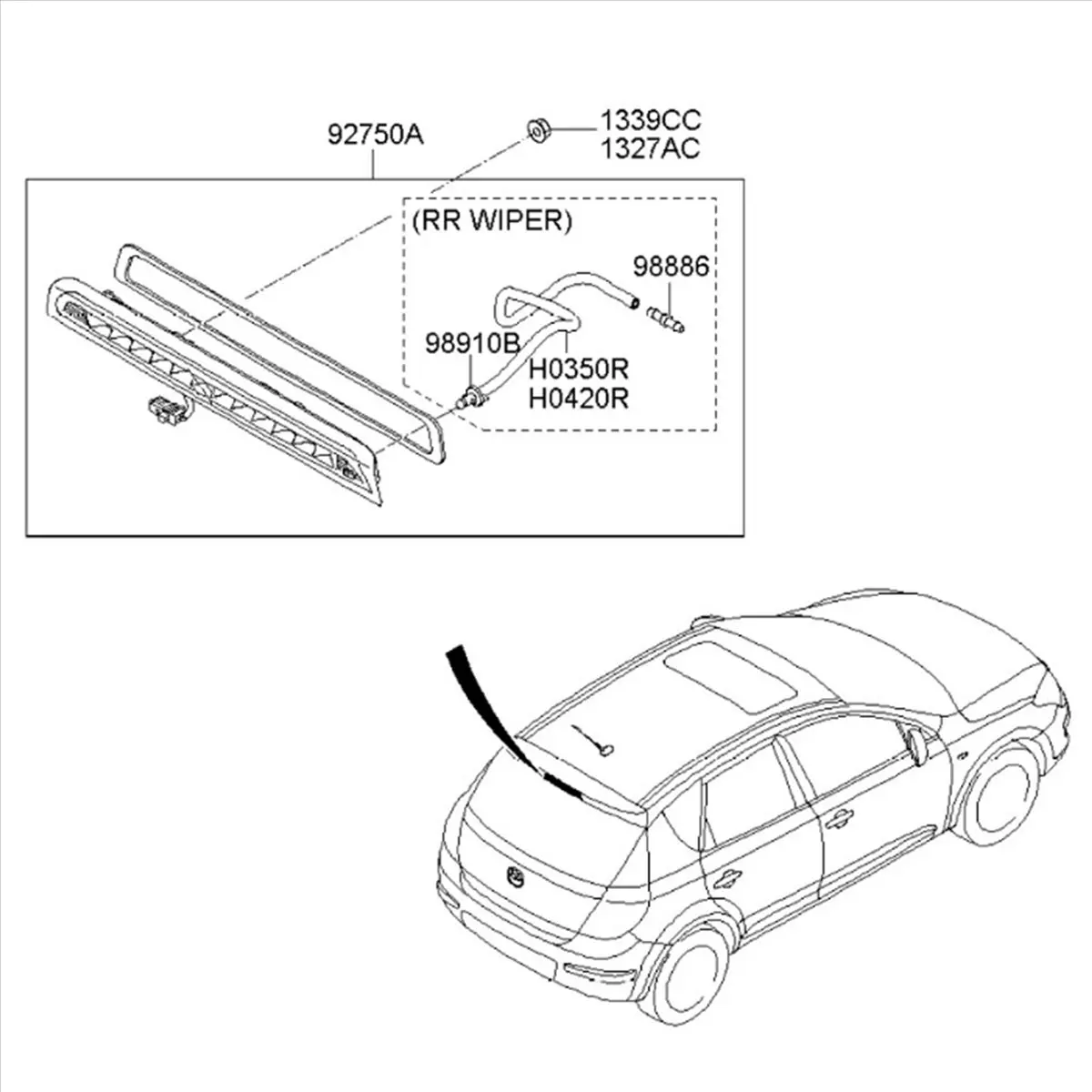 M09K 927002L100 Car Brake Stop Lamp Rear for Hyundai Elantra Touring I30W 2008-2011 92700-2L100