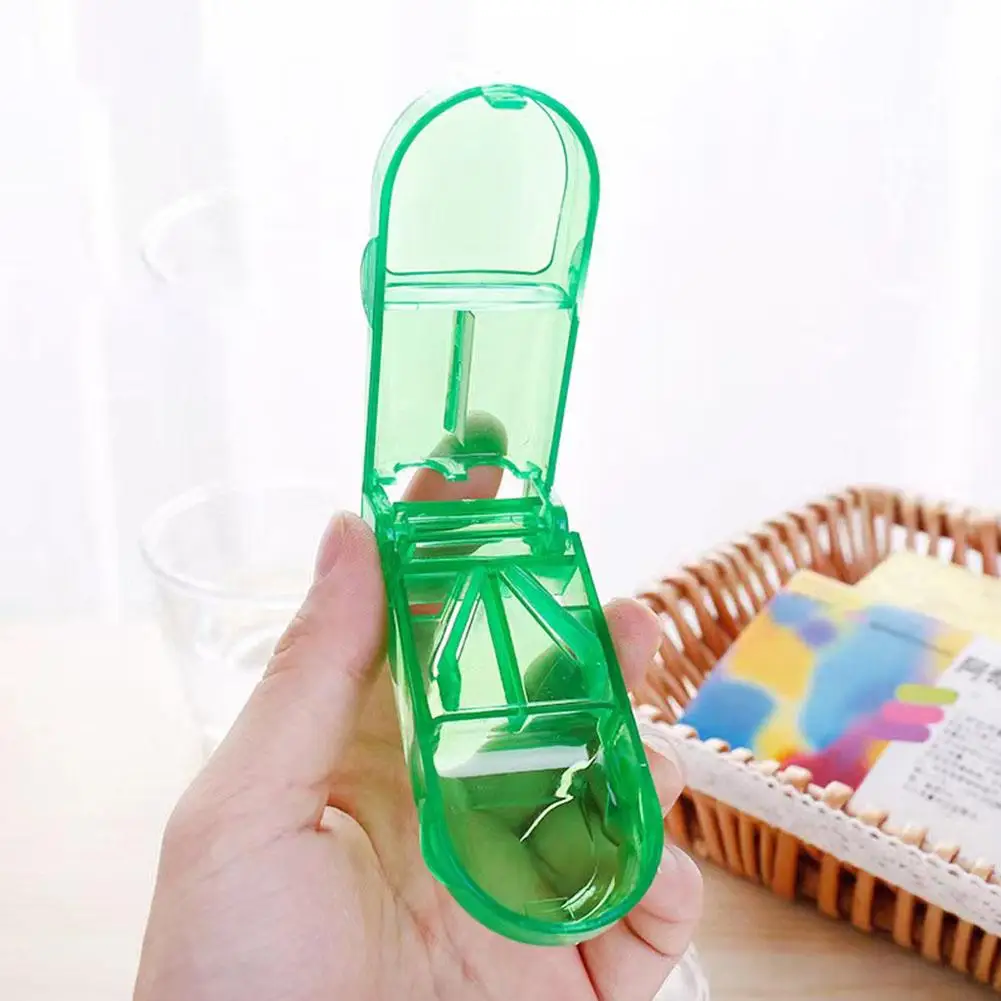 Portable Pill Cutter Splitter Divide Medicine Storage Tablet Splitters Cut Slicer Home Pill Cases Dispenser Pill Box