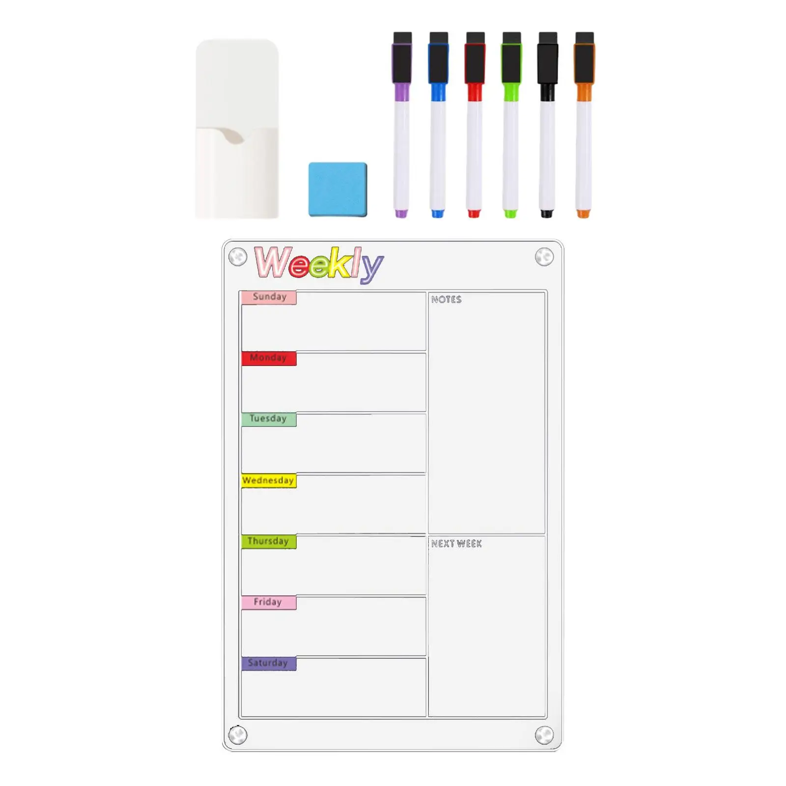 กระดานเตือนความจำปฏิทินแม่เหล็กกระดานวางแผนลบได้สำหรับตู้เย็นบอร์ดวางแผนรายสัปดาห์แบบพกพาสำหรับครอบครัวสำนักงานห้องครัวบ้าน