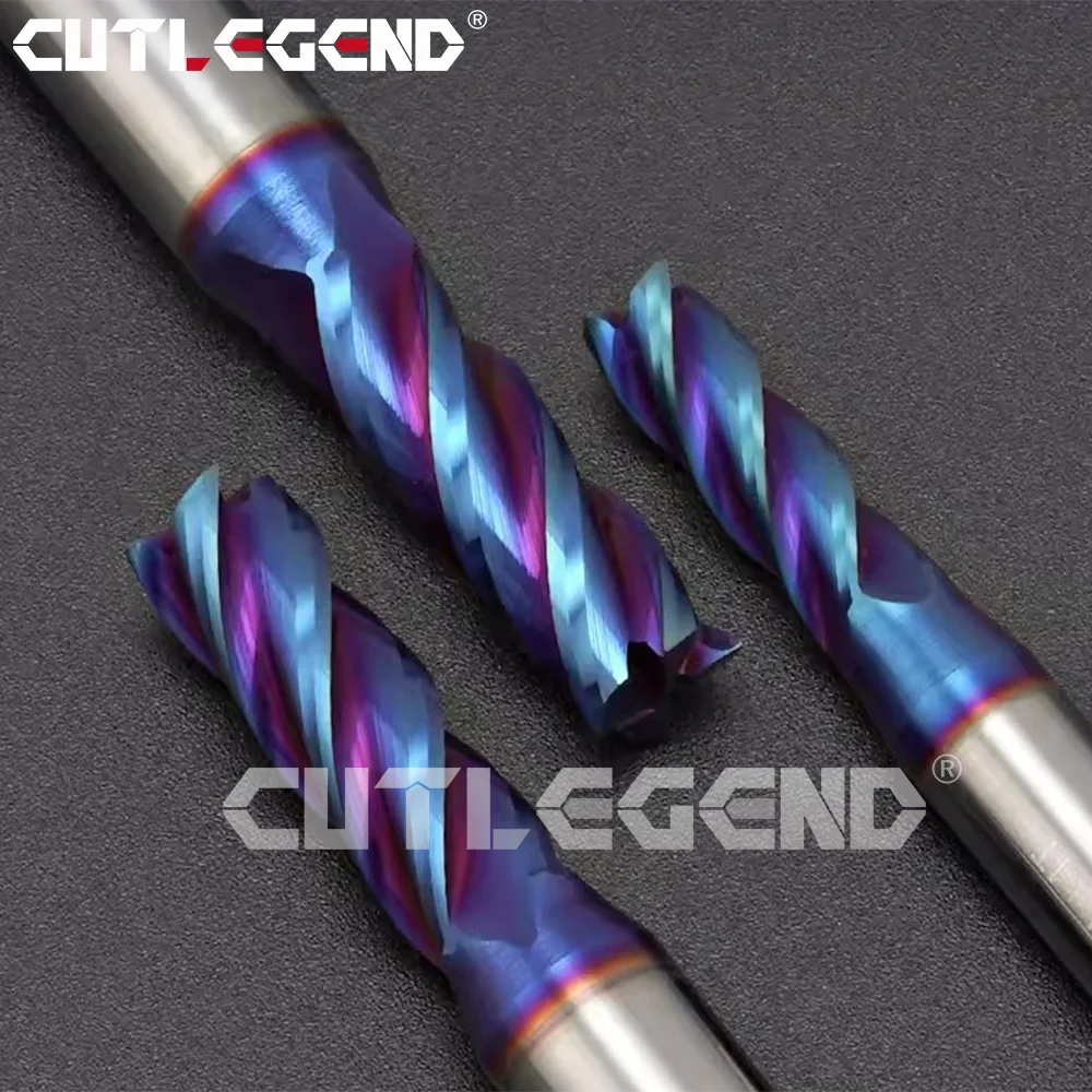 Vollhartmetall-Schaftfräser mit blauer Nano-Beschichtung, HRC70, Fräser D0.2-D6.95, CNC-Präzisions-Nutenfräswerkzeug – Detail 6