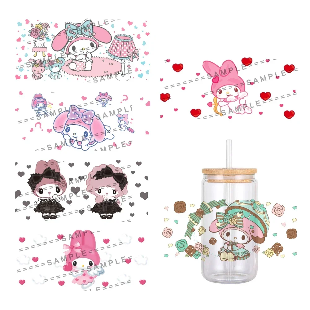 11x24cm Mini Japanese Cartoon Sanrio Mixed Charactors UV DTF Transfer Sticker For Mug Cup Wraps 16oz