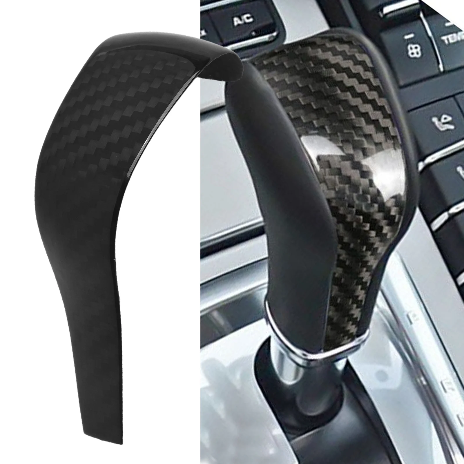 Carbon Fiber Gear Shift Knob Cover Trim For Cayenne 958 2011-2017 Car Handball Trim Sticker Auto Accessories ﻿