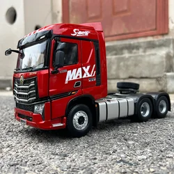 Diecast 1:24 Scale HOWO MAX Tractor Trailer Alloy Truck Model Collection Souvenir Display Ornaments Vehicle Toy