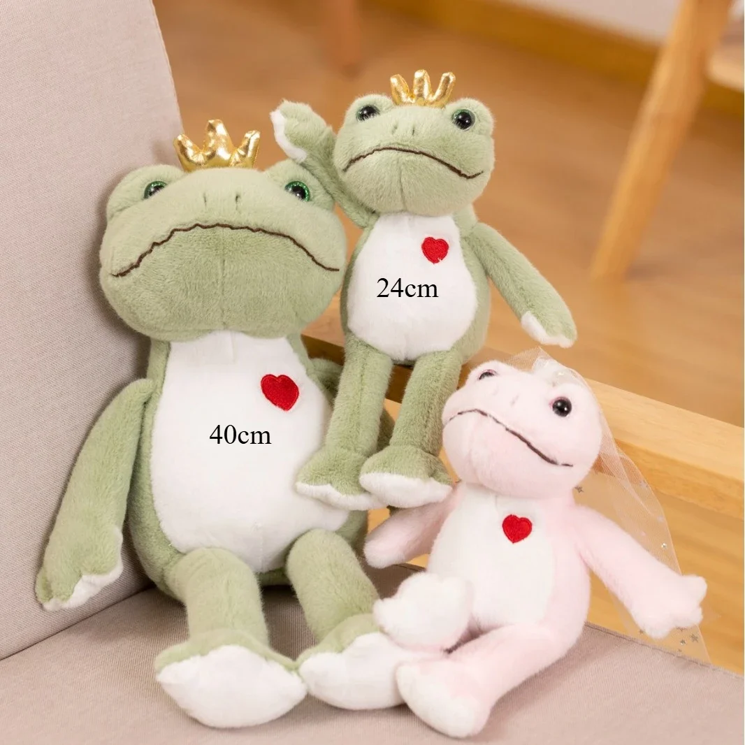 Cute couple little frog plush doll cross-border grab doll frog prince princess wedding children's doll stuffed toy girl holiday