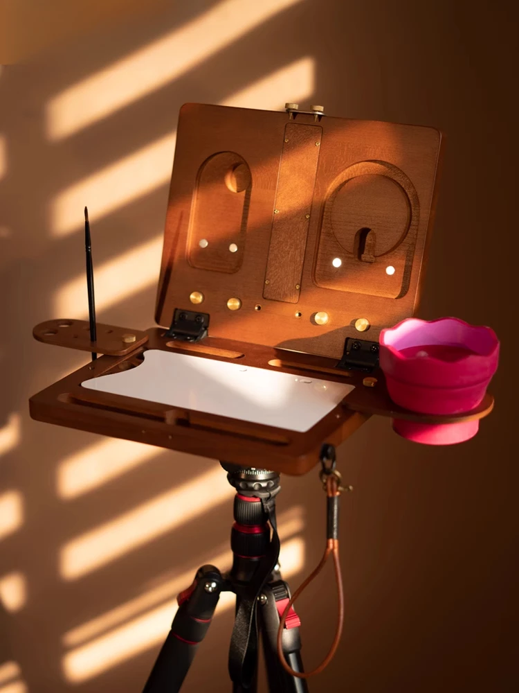 

Итальянский простой черный орех цвет акварель открытый эскиз коробка для фотографий, студенческий уличный эскиз специальный портативный твердый