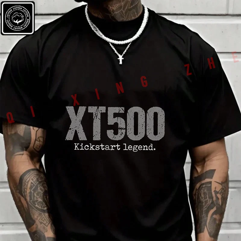 

XT500 Kickstart Legend Motorcyclist T-Shirt Cotton Fans Men New Fashion Summer Short Sleeve Printing O-Neck T Shirt