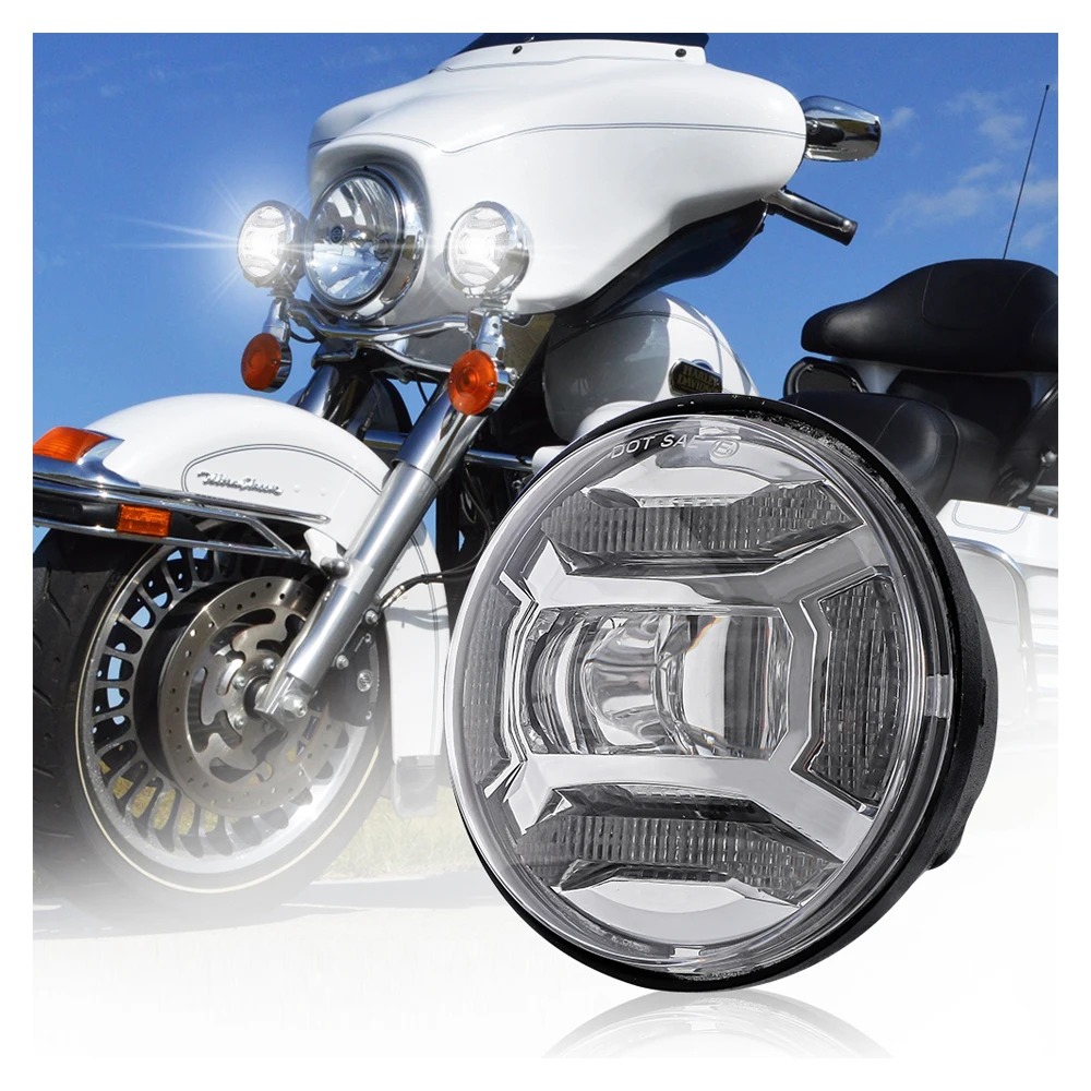 

XDS Accesorios Para Motos мотоциклетные хромированные 4,5 "светодиодные противотуманные фары для вождения велосипедные фары светодиодные фары дальнего света для Harley