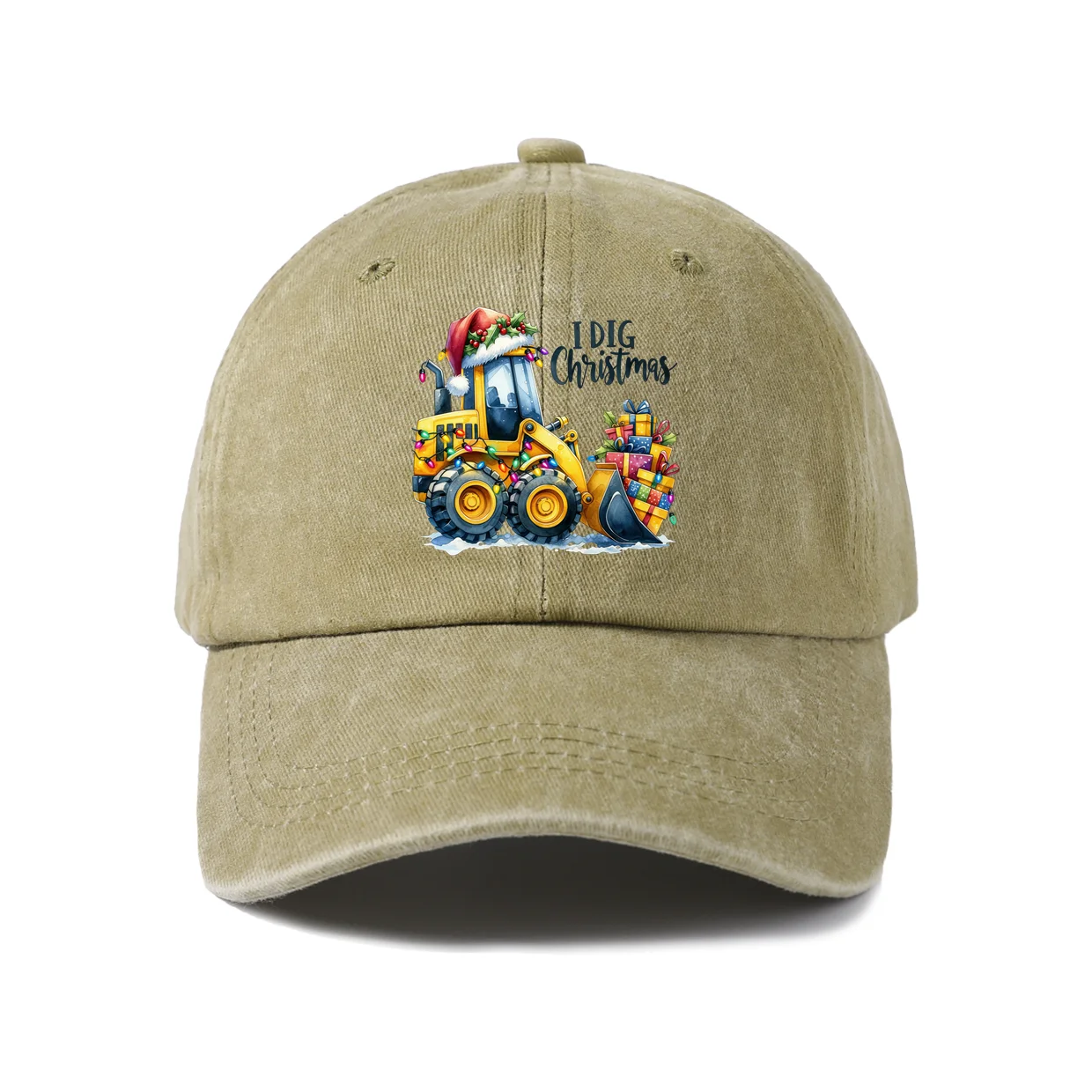 Chicken on Farm Tractor Graphic Baseball Cap, Vintage Washed Adjustable Unisex Dad Hat, Casual Gift