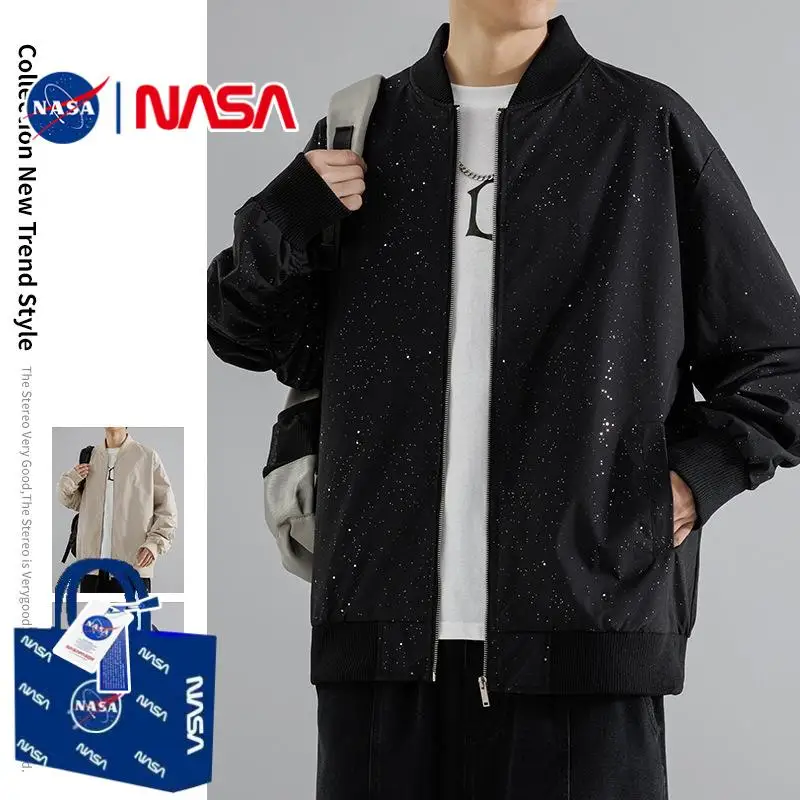 

Мужская повседневная бейсбольная куртка, винтажная водонепроницаемая весенне-осенняя новинка, свободная верхняя одежда из полиэфирного волокна с принтом Sle Tianxing