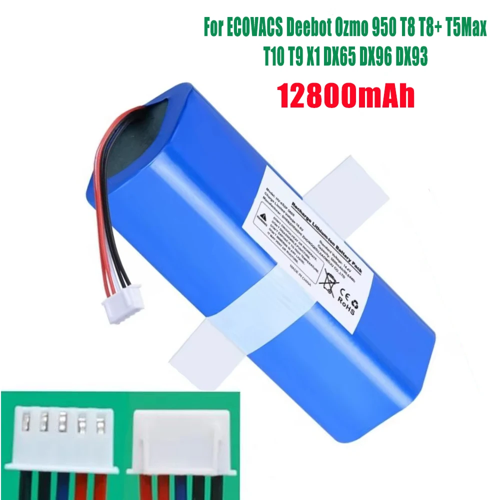 2024 Upgrade 12800mAh14.4V For ecovacs T5 T8 T9 T10 T20 DLX11 DLX13 DLN12 X1 X1omni X1turbo Sweeping robot battery