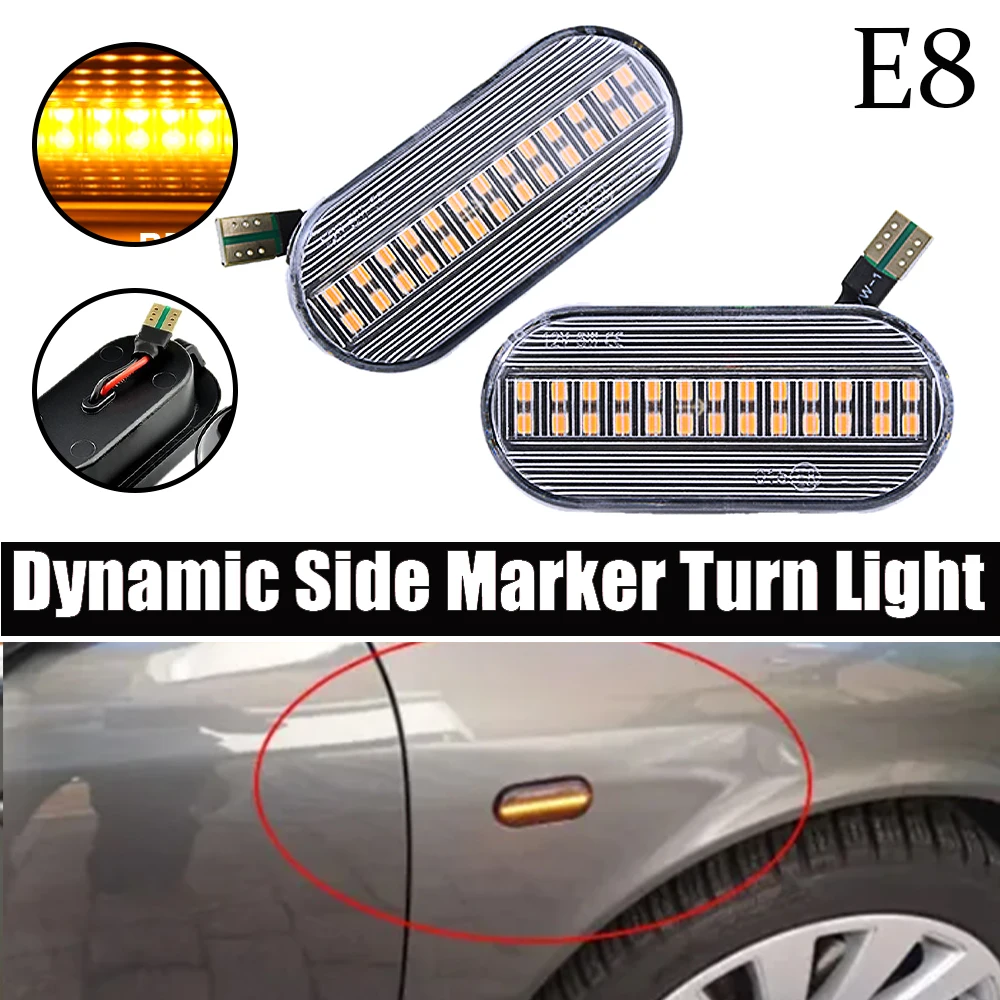 2PCS Led Dynamic Side Marker Turn Signal Light Sequential Blinker Light For VW Golf 3 4 MK3 MK4 Passat 3BG Polo 6N 9N Bora Vento